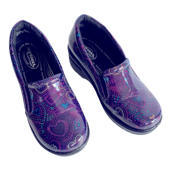 Easy Works By Easy Street Purple Clogs Sz 8W - Picture 2 of 7